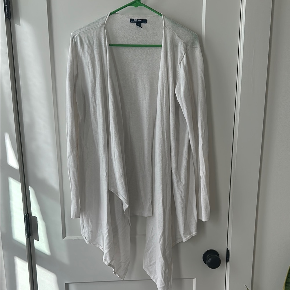 Old Navy White Lightweight Open Front Cardigan